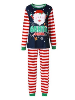 Matching Family Christmas Pajamas Navy Blue Cotton Blend Color Block Stripes Top Pants Set 8 Matching Family Christmas Pajamas Navy Blue Cotton Blend Color Block Stripes Top Pants Set -Christmas Costumes Store 202011111145381978262