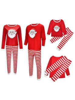 Christmas Matching Family Pajamas Cotton Blend Color Block Red Stripes Top Pants Set 15 Christmas Matching Family Pajamas Cotton Blend Color Block Red Stripes Top Pants Set -Christmas Costumes Store 202011111145390744293