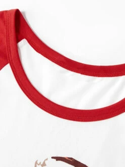 Christmas Matching Family Pajamas Cotton Blend Color Block Red Satan Plaid Top Pants Set -Christmas Costumes Store 202011111145432849