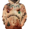 Christmas Hoodie Light Brown Polyester Fiber Christmas Pattern Casual Tops Holidays Costumes