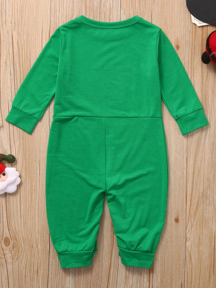 Family Christmas Pajamas Green Cotton Blend Color Block Christmas Pattern Top Pants Set 7 Family Christmas Pajamas Green Cotton Blend Color Block Christmas Pattern Top Pants Set - Image 7