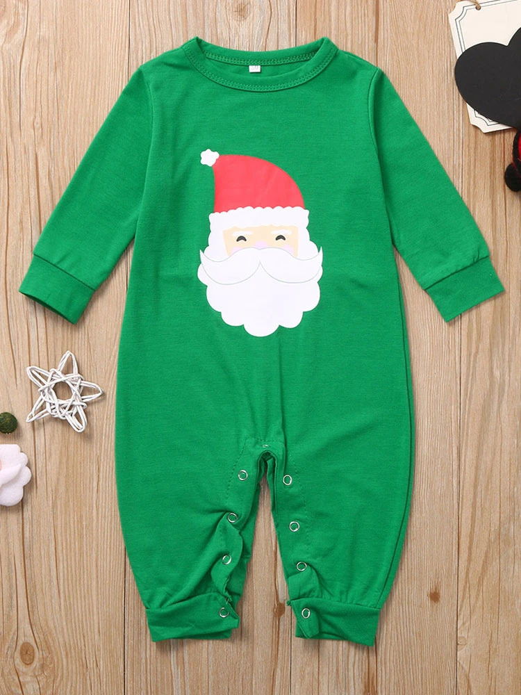 Family Christmas Pajamas Green Cotton Blend Color Block Christmas Pattern Top Pants Set 6 Family Christmas Pajamas Green Cotton Blend Color Block Christmas Pattern Top Pants Set - Image 6