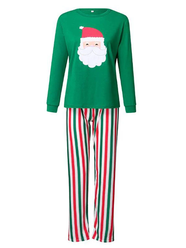 Family Christmas Pajamas Green Cotton Blend Color Block Christmas Pattern Top Pants Set 3 Family Christmas Pajamas Green Cotton Blend Color Block Christmas Pattern Top Pants Set - Image 3