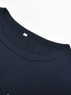 Christmas Matching Family Pajamas Navy Blue Cotton Blend Color Block Christmas Pattern Top Plaid Pants Set -Christmas Costumes Store 202011111659199396354