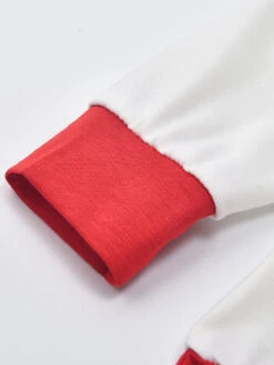 Family Christmas Pajamas Red Cotton Blend Stripes Color Block Pants Top Set -Christmas Costumes Store 202011111659409554924