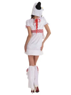 Women's Christmas Dress White Velour Polyester Christmas Pattern Christmas Holidays Costumes -Christmas Costumes Store 20201113105258247115