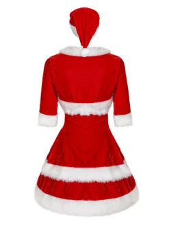 Women's Christmas Dress Red Velour Hat Cloak Polyester Christmas Pattern Christmas Holidays Costumes -Christmas Costumes Store 202011131053256678230