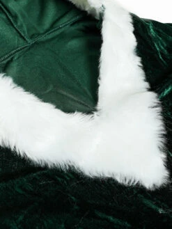 Women's Christmas Dress Green Velour Sash Polyester Two-Tone Christmas Holidays Costumes -Christmas Costumes Store 202011131054340491327