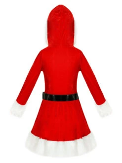 Women's Christmas Dress Green Velour Sash Polyester Two-Tone Christmas Holidays Costumes -Christmas Costumes Store 202011131054379292186