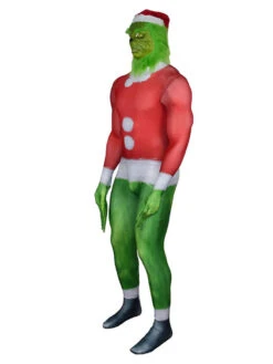 The Grinch Zentai Suits Red Polyester Color Block Christmas Leotard Costumes Full Set -Christmas Costumes Store 2021101114175679515