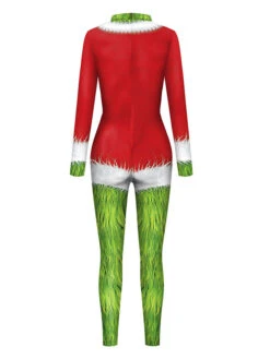 The Grinch Christmas Cosplay Costume Polyester Leotard Leotard Green Jumpsuit -Christmas Costumes Store 202110111418024721032