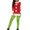 The Grinch Christmas Cosplay Costume Polyester Leotard Leotard Green Jumpsuit