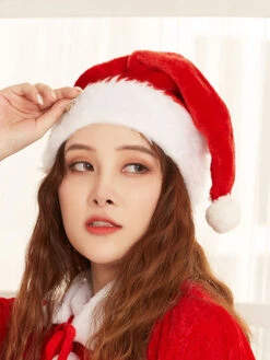 Unisex Christmas Santa Claus Hats Red Polyester Fiber Hat Christmas Holidays Costumes Accessory -Christmas Costumes Store 202110271950013888093