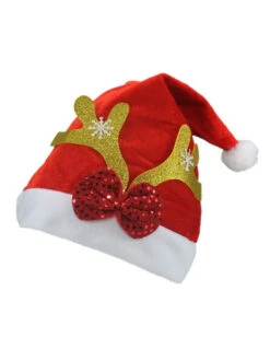Unisex Christmas Santa Claus Hats Red Blond Polyester Fiber Hat Caribou Horn Christmas Holidays Accessory
