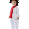 Snowman Jumpsuit For Christmas White Polyester Fiber Scarf Christmas Holidays Costumes Full Set