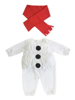 Snowman Jumpsuit For Christmas White Polyester Fiber Scarf Christmas Holidays Costumes Full Set -Christmas Costumes Store 202110271950564518158