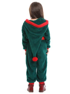 Kids Jumpsuit For Christmas Green Polyester Fiber Christmas Holidays Costumes -Christmas Costumes Store 202110302010252722265