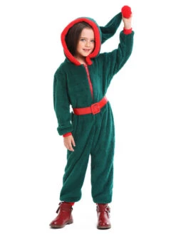 Kids Jumpsuit For Christmas Green Polyester Fiber Christmas Holidays Costumes -Christmas Costumes Store 202110302010268813127