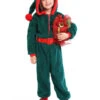 Kids Jumpsuit For Christmas Green Polyester Fiber Christmas Holidays Costumes