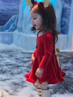 Kids Tunic Dress For Christmas Red Polyester Fiber Christmas Holidays Dress -Christmas Costumes Store 202110302010278988321