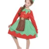 Kids Tunic Dress For Christmas Red Polyester Fiber Hat Dress Christmas Holidays Costumes Full Set