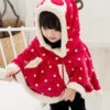 Kids Christmas Capes Red Polyester Fiber Cloak Christmas Holidays Capes