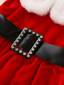 Tunic Dress For Christmas Red Polyester Fiber Holidays Costumes Dress -Christmas Costumes Store 202110302010375096696