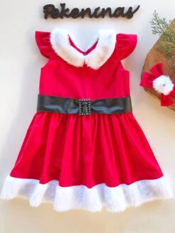 Tunic Dress For Christmas Red Polyester Fiber Holidays Costumes Dress -Christmas Costumes Store 202110302010381873837
