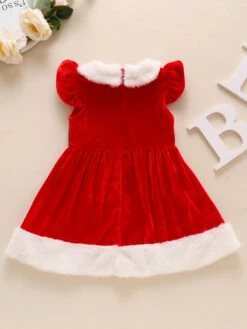 Tunic Dress For Christmas Red Polyester Fiber Holidays Costumes Dress -Christmas Costumes Store 202110302010385191037