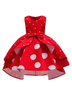 Tunic Dress For Christmas Polyester Fiber Red Christmas Holidays Party Dress