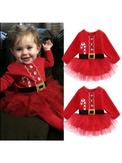 Tunic Dress For Christmas Red Polyester Fiber Christmas Holidays Party Dress -Christmas Costumes Store 202110302010482786765