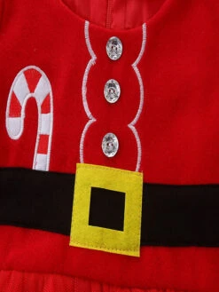 Tunic Dress For Christmas Red Polyester Fiber Christmas Holidays Party Dress -Christmas Costumes Store 202110302010498808643