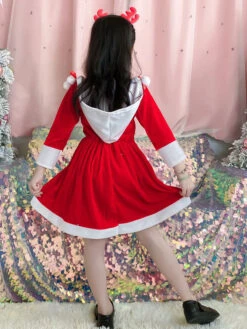 Kids Tunic Dress For Christmas Red Polyester Fiber Christmas Holidays Party Dress -Christmas Costumes Store 202110302010560887054