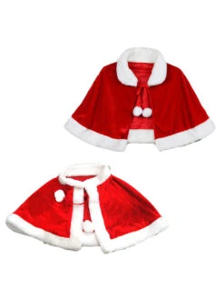 Unisex Christmas Cape Red Polyester Fiber Cloak Hat Color Block Christmas Holidays Costumes -Christmas Costumes Store 202110302011335498885