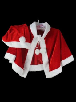 Unisex Christmas Cape Red Polyester Fiber Cloak Hat Color Block Christmas Holidays Costumes -Christmas Costumes Store 202110302011338498958