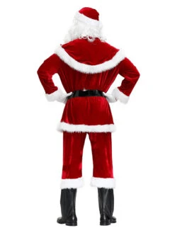 Men Christmas Costume Full Set Burgundy Polyester Fiber Hat Sash Gloves Polyester Color Block Christmas Holidays Costumes -Christmas Costumes Store 202111051821116462556