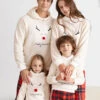 Family Christmas Pajamas Polyester Plaid Pattern Eric White Pants Top 2-Piece Set