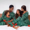 Family Christmas Pajamas For Adult Polyester Christmas Pattern Pants Top 2-Piece Set