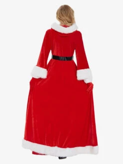 Women's Christmas Dress Red Polyester Fiber Gloves Dress Sash Polyester Two-Tone Christmas Holidays Costumes -Christmas Costumes Store 202211071146420369684