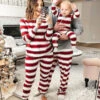 Family Christmas Pajamas Kid's Adult's Polyester Christmas Pattern Pants Top Sets