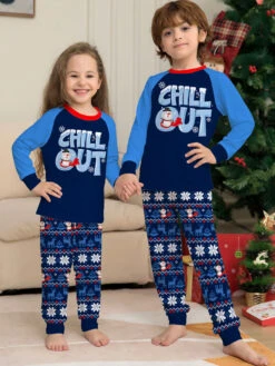 Matching Family Christmas Pajamas Kid's Baby's Polyester Christmas Pattern Top Pants Sets -Christmas Costumes Store 202211111832426984680