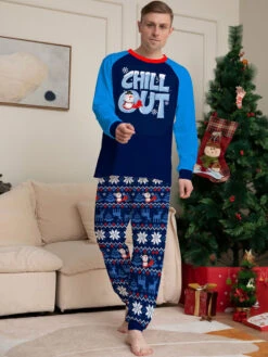 Matching Family Christmas Pajamas Kid's Baby's Polyester Christmas Pattern Top Pants Sets -Christmas Costumes Store 202211111832432687992