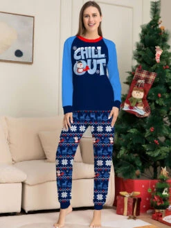 Matching Family Christmas Pajamas Kid's Baby's Polyester Christmas Pattern Top Pants Sets -Christmas Costumes Store 202211111832445922769