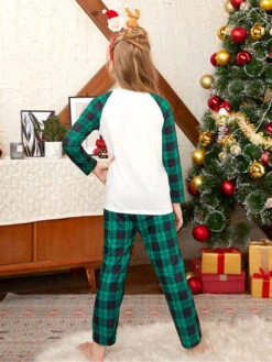 Christmas Matching Family Pajamas Kid's Adult's Polyester Christmas Pattern Top Pants -Christmas Costumes Store 202211151119358792030