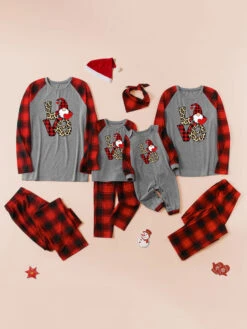 Matching Family Christmas Pajamas Kid's Adult's Polyester Christmas Pattern Pants Top -Christmas Costumes Store 202211151119391189451