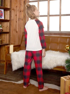 Matching Family Christmas Pajamas Kid's Adult's Polyester Christmas Pattern Pants Top -Christmas Costumes Store 2022111511194042512