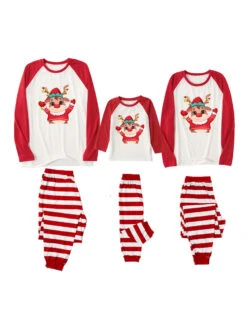 Christmas Matching Family Pajamas Adult's Kid's Polyester Christmas Pattern Top Pants -Christmas Costumes Store 202211151119420095539
