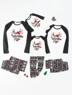 Family Christmas Pajamas Kid's Adult's Polyester Christmas Pattern Top Pants -Christmas Costumes Store 202211151119551445631