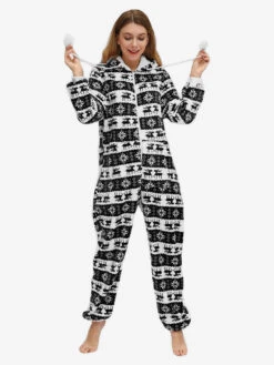 Family Christmas Pajamas Adult's Polyester Christmas Pattern Jumpsuit -Christmas Costumes Store 202211151149525809611