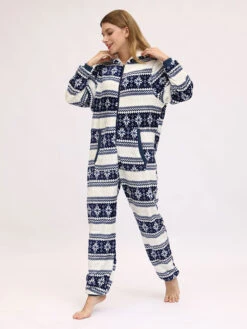 Family Christmas Pajamas Adult's Polyester Christmas Pattern Jumpsuit -Christmas Costumes Store 202211151149538691301